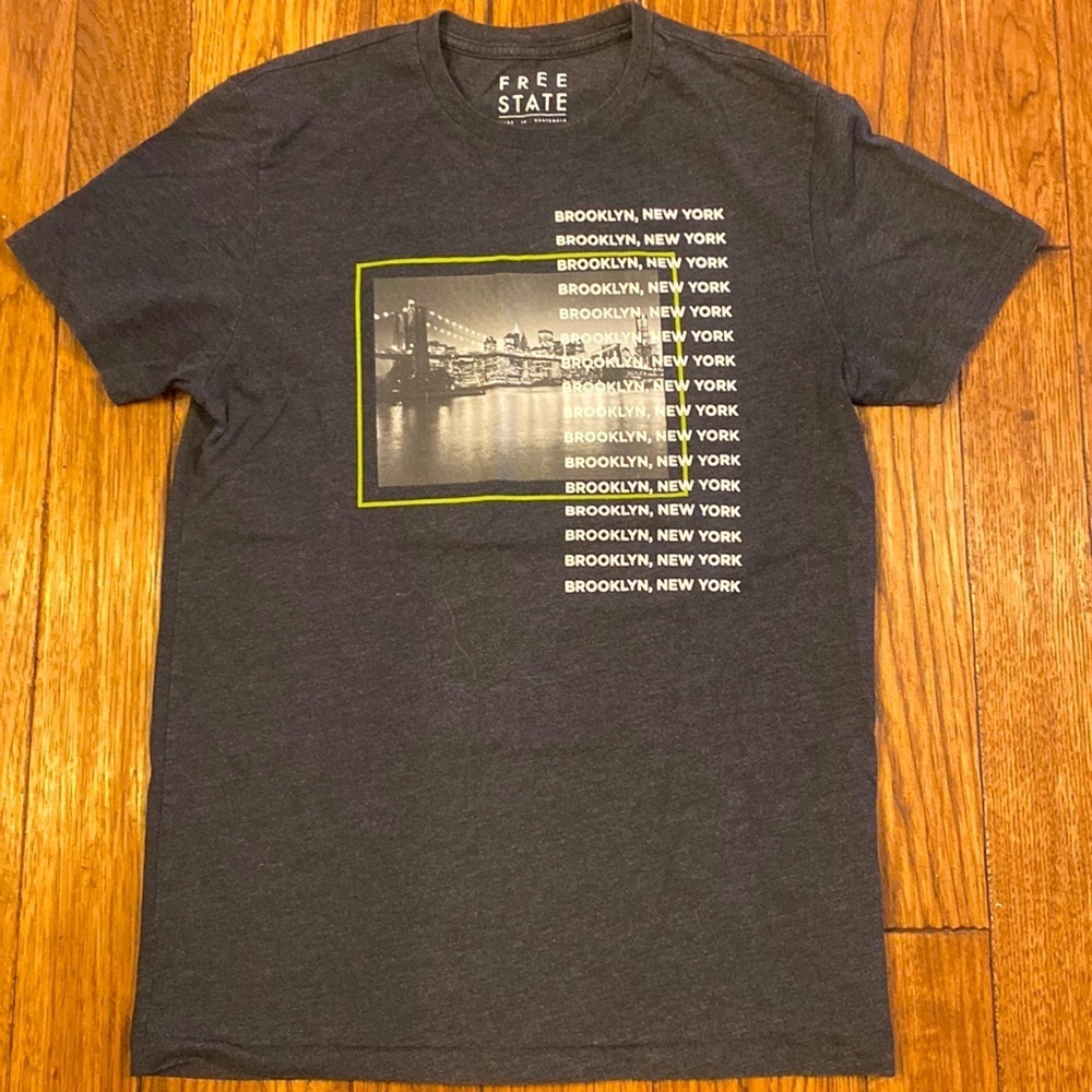 Free States Medium Charcoal gray Brooklyn NY T shirt